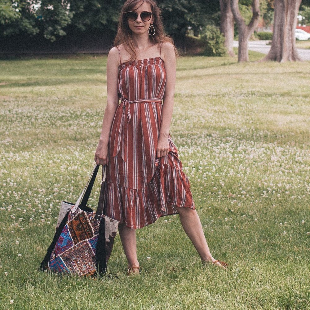 Brown Striped Dress